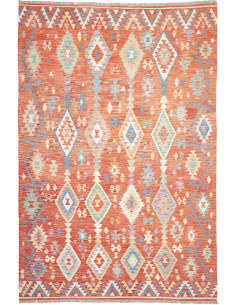 Rug Kilim Afghanistan 204x305 Terracotta Red Bu