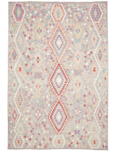 Tappeto Kilim Afghanistan 203x301 Grigio-lilla