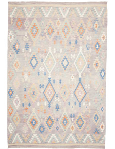 Rug Kilim Afghanistan 200x295 Lilac Grey Pastel