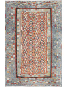 Tappeto Kilim Afghanistan 403x601 Blu-grigio Te