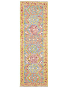 Tappeto Kilim Afghanistan 80x243 Giallo Brillan