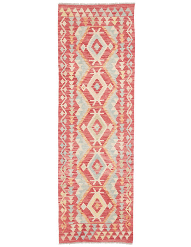 Tappeto Kilim Afghanistan 74x243 Rosso Corallo