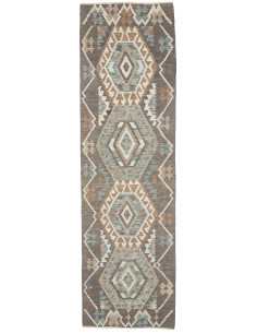 Tappeto Kilim Afghanistan 86x290 Grigio Tortora