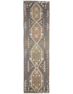 Tappeto Kilim Afghanistan 79x304 Grigio Scuro M