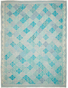 Tappeto Kilim Afghanistan 305x399 Azzurro Acqua