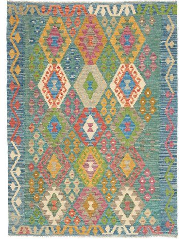 Tappeto Originale Kilim Afghanistan 127x173 Blu