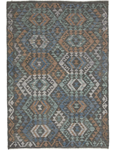 Hand Made Rug Kilim Afghanistan 128x185 Grey Bl
