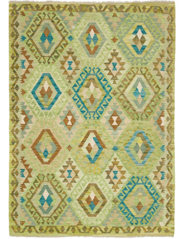 Hand Made Rug Kilim Afghanistan 131x186 Green T