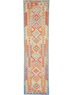 Hand Made Rug Kilim Afghanistan 80x297 Light Bl