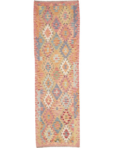 Hand Made Rug Kilim Afghanistan 87x274 Peach Bl
