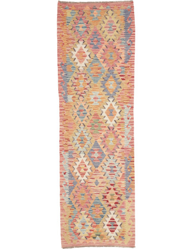 Hand Made Rug Kilim Afghanistan 87x274 Peach Bl