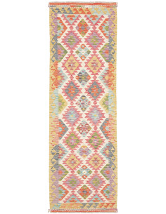 Rug Kilim Afghanistan 79x254 Ivory Pink