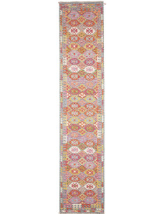 Rug Kilim Afghanistan 83x394 Pink Orange