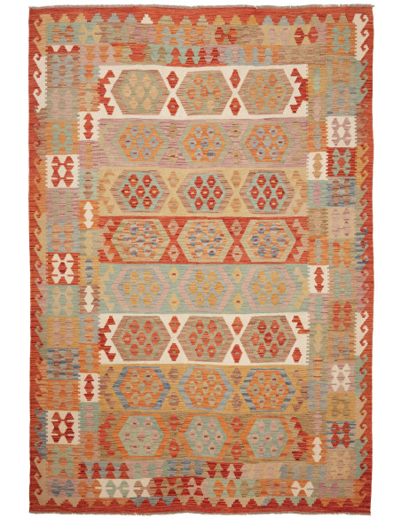 Kilim 199x294 Cm Kilim, Afghanistan, Hand-carded Wool warp: