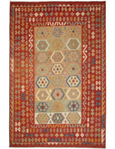 Kilim 197x304 Cm Kilim, Afghanistan, Hand-carded Wool warp: