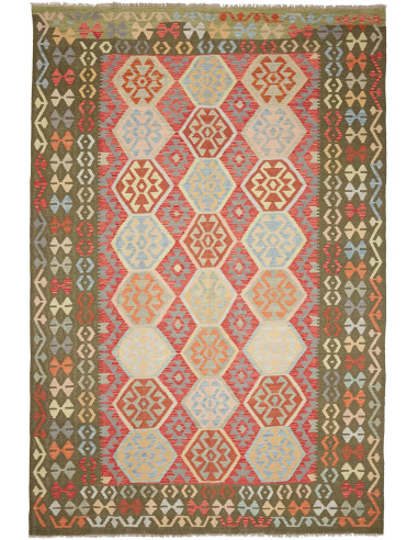 Kilim 198x302 Cm Kilim, Afghanistan, Hand-carded Wool warp: