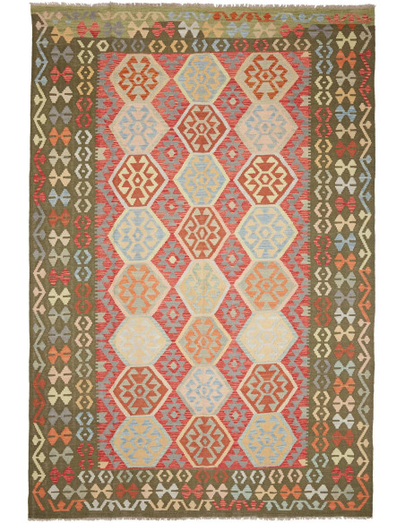Kilim 198x302 Cm Kilim, Afghanistan, Hand-carded Wool warp: