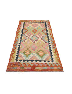 Kilim 98x204 Cm Kilim, Afghanistan, Hand-carded Wool cotton 2