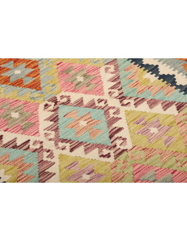 Kilim 98x204 Cm Kilim, Afghanistan, Hand-carded Wool cotton