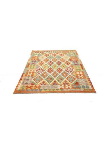 Kilim 147x192 Cm Kilim Afghanistan. Hand-carded Wool warp: