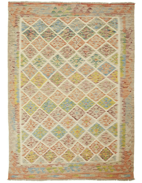 Kilim 150x207 Cm Kilim Afghanistan Hand-carded Wool Cotton