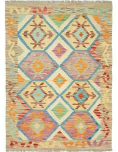 Kilim 104x145 Cm Kilim, Afghanistan, Hand-carded Wool warp: