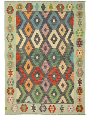 Kilim 170x244 Cm Kilim Afghanistan, Hand-carded Wool cotton