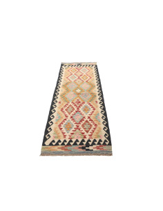 Kilim 65x194 Cm Kilim, Afghanistan, Hand-carded Wool pile, 2