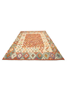 Kilim 207x288 Cm Afghan Kilim, Hand-carded Wool warp: 2