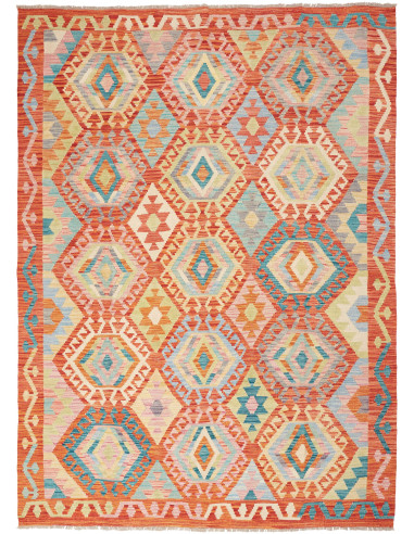 Kilim 174x234 Cm Kilim Afghano, Lana Cardata A Mano