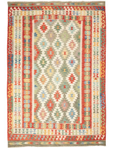 Kilim 205x290 Cm Kilim Afghan. Hand-carded Wool warp: