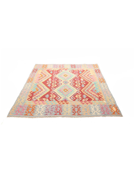 Kilim 154x190 Cm Kilim, Afghanistan, Hand-carded Wool warp: