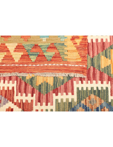Kilim 145x194 Cm Kilim Afghano In Lana Cardata A Mano.