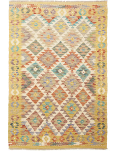 Kilim 105x152 Cm Afghan Kilim Hand-carded Wool Cotton Warp