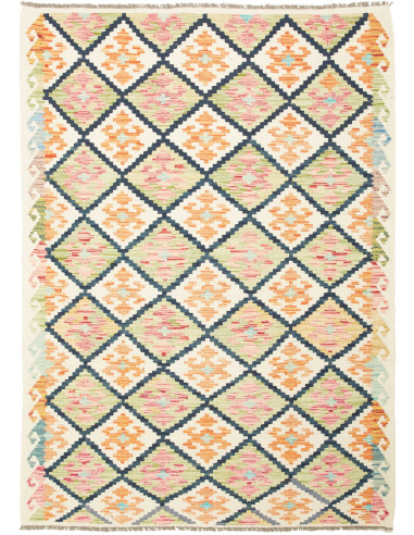 Kilim 128x180 Cm Kilim Afghanistan. Hand-carded Wool warp: