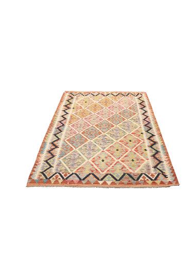 Kilim 128x184 Cm Afghan Kilim, Hand-carded Wool