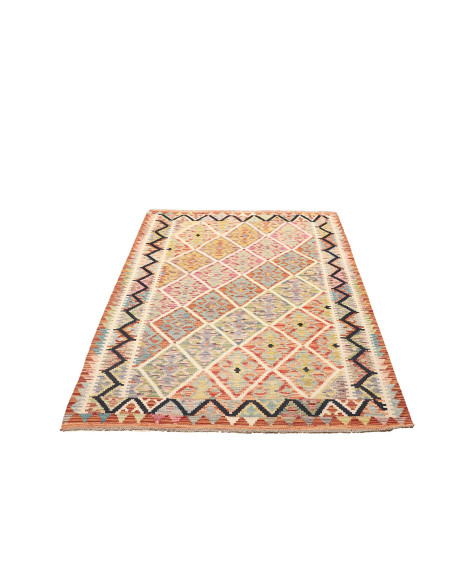 Kilim 128x184 Cm Afghan Kilim, Hand-carded Wool