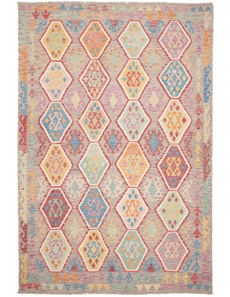 Kilim 205x305 Cm Kilim, Afghanistan, Lana Cardata A Mano,