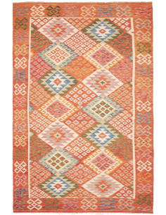 Kilim 203x300 Cm Kilim, Afghanistan, Lana Cardata A Mano Su
