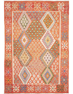 Kilim 209x298 Cm Afghan Kilim In Hand-carded Wool And Cotton