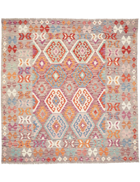 Kilim 204x209 Cm Kilim, Afghanistan, Hand-carded Wool warp: