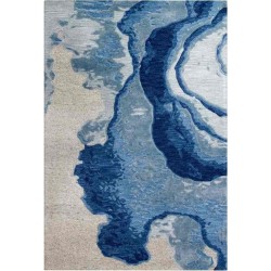 tappeto Arte Espina Damast 100 blu grigio