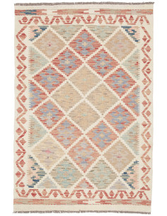 Kilim 99x145 Cm Kilim Afghano, Lana Cardata A Mano, Cotone