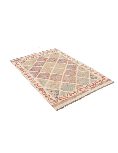 Kilim 99x145 Cm Kilim Afghano, Lana Cardata A Mano, Cotone