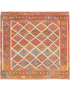 Kilim 161x154 Cm Kilim, Afghanistan, Hand-carded Wool warp:
