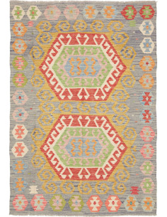 Kilim 126x185 Cm Kilim, Afghanistan, Hand-carded Wool warp: