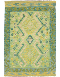 Kilim 102x149 Cm Afghan Kilim Hand-carded Wool Cotton Warp