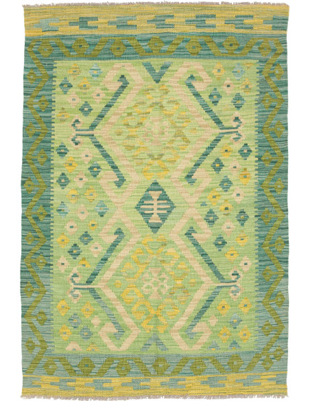Kilim 102x149 Cm Afghan Kilim Hand-carded Wool Cotton Warp
