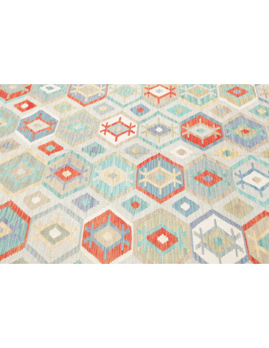 Rug Kilim Afghanistan 198x297 Off-white Turquoi