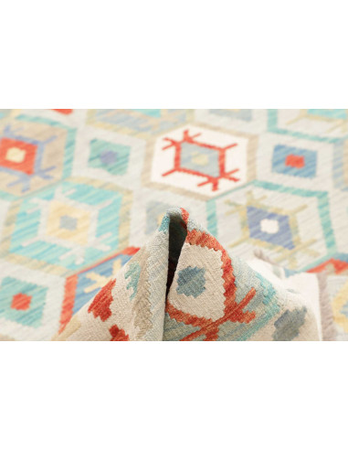 Rug Kilim Afghanistan 198x297 Off-white Turquoi